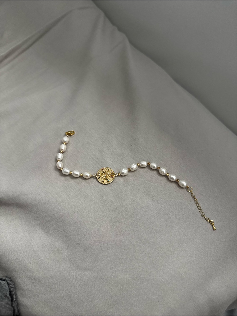 Pearl and Gold Coin Bracelet - Women Jewelry
